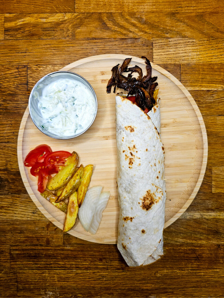 Γύρος μανιταριών vegan στο air fryer