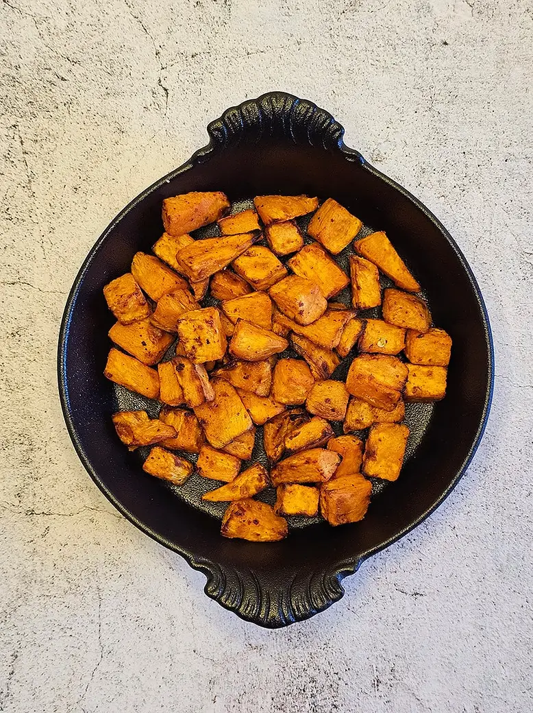 Γλυκοπατάτες κυβάκια σε air fryer